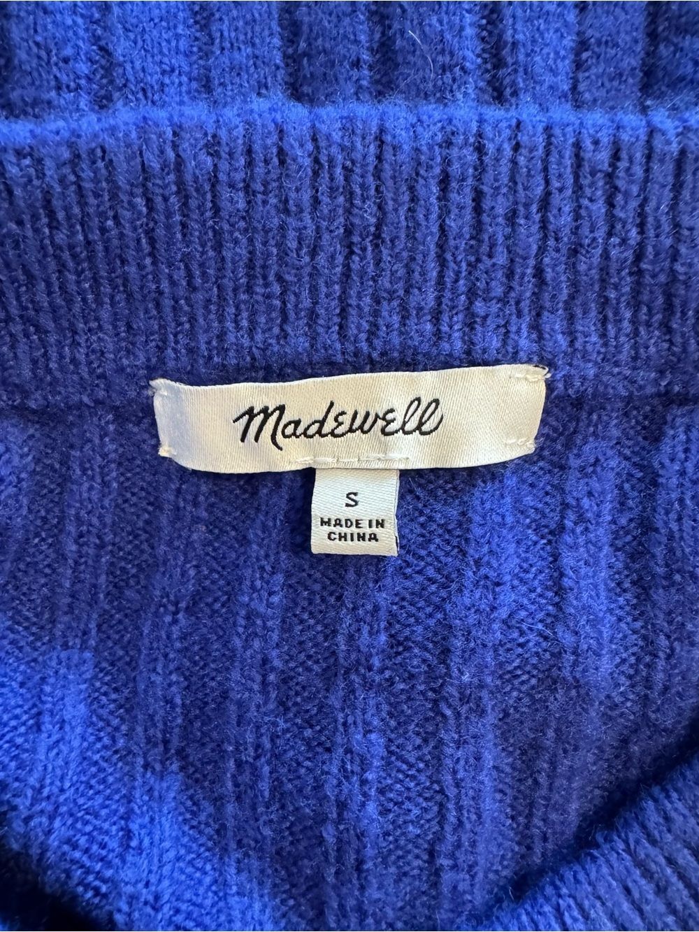 Madewell Ribbed Crewneck Wool Blend Sweater Size S - Picture 6 of 7
